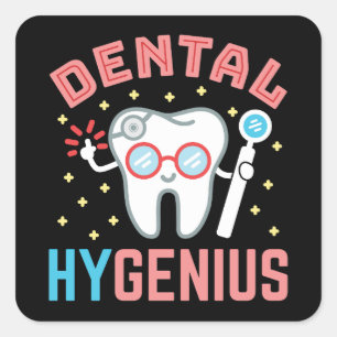 Dental Hygenius Funny Hygienist RDH Square Sticker