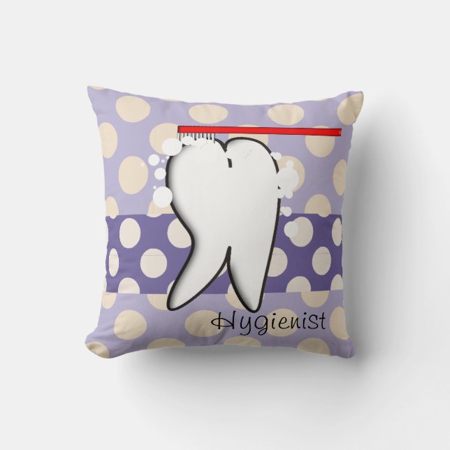 Dental Hygienist Big Tooth Pillow (Front)