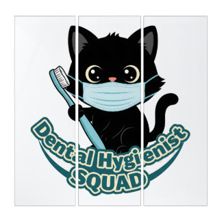 Dental Hygienist Black Cat Wall Art – Printable Of