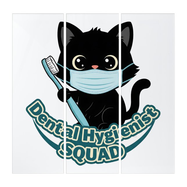 Dental Hygienist Black Cat Wall Art – Printable Of (Front)