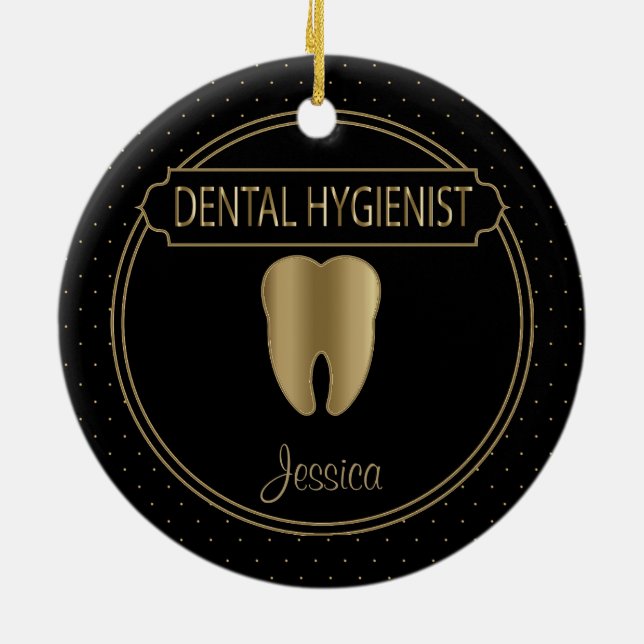 Dental 🦷 Hygienist Ceramic Ornament (Back)