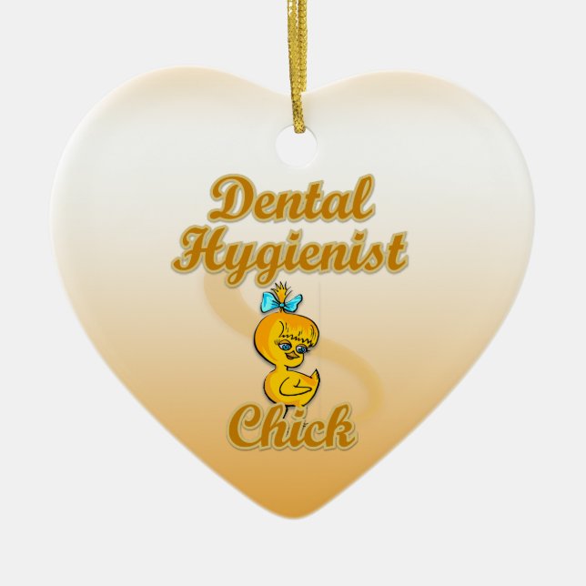 Dental Hygienist Chick Ceramic Ornament (Front)