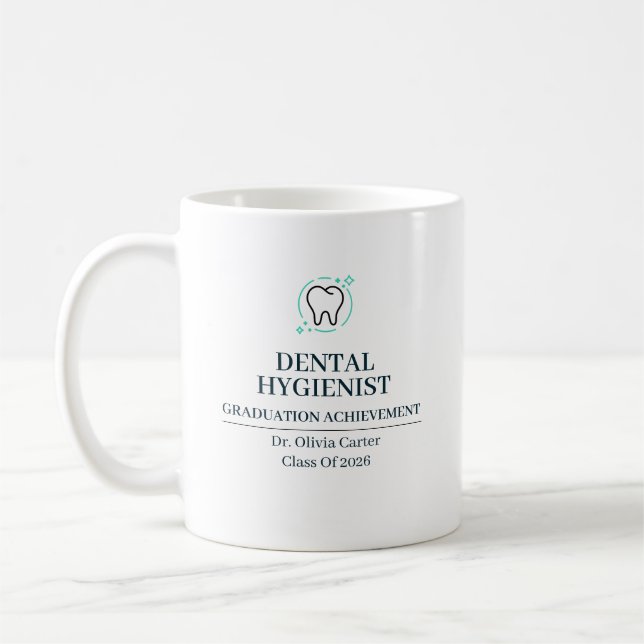 Dental Hygienist Custom Name Since Year Coffee Mug (Left)