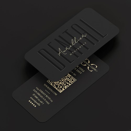 Dental Hygienist Dentist Orthodontist Modern Black Business Card