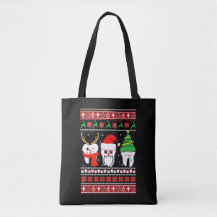 Dental Hygienist Dentist Ugly Christmas Sweater Tote Bag
