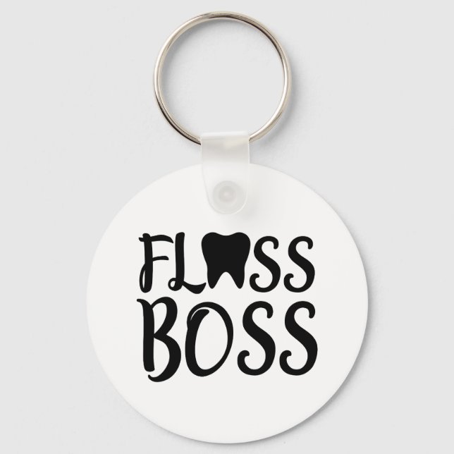 Dental Hygienist Floss Boss Keychain (Front)