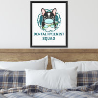 Dental Hygienist French Bulldog Wall Art