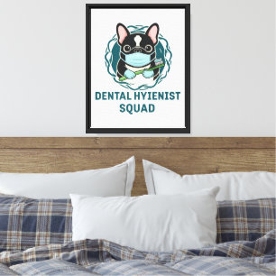 Dental Hygienist French Bulldog Wall Art 