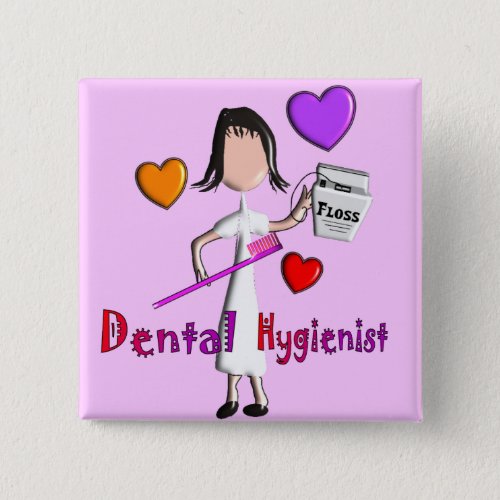Dental Hygienist Gifts Adorable Hearts Design Button