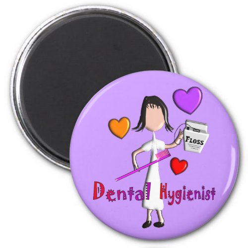 Dental Hygienist Gifts Adorable Hearts Design Magnet