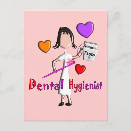 Dental Hygienist Gifts Adorable Hearts Design Postcard