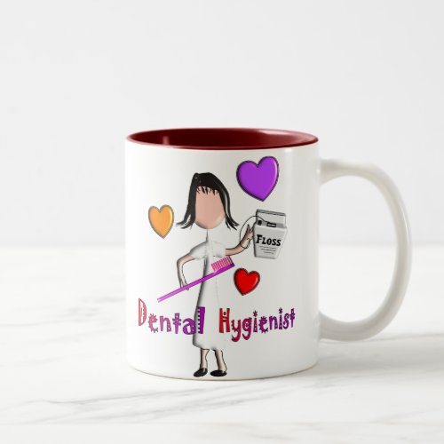 Dental Hygienist Gifts Adorable Hearts Design Two_Tone Coffee Mug