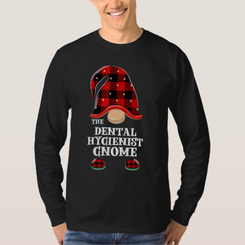 Dental Hygienist Gnome Buffalo Plaid Funny Christm T_Shirt