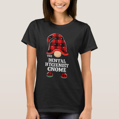 Dental Hygienist Gnome Buffalo Plaid Funny Christm T_Shirt