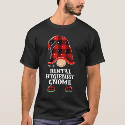 Dental Hygienist Gnome Buffalo Plaid Funny Christm T_Shirt