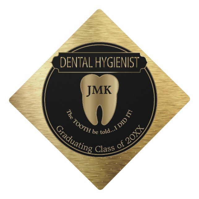 Dental Hygienist Graduate Graduation Cap Topper (Front)