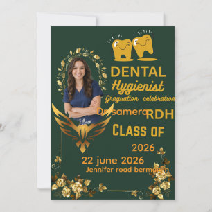 Dental Hygienist Graduation Celebration Photo Invi Invitation