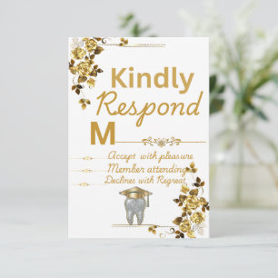 Dental Hygienist Graduation RSVP Card minimalist 
