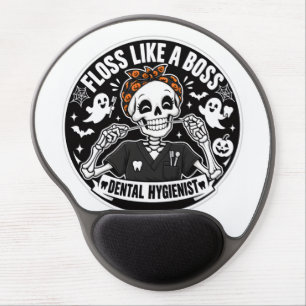 Dental Hygienist Halloween Skeleton Gel Mouse Pad