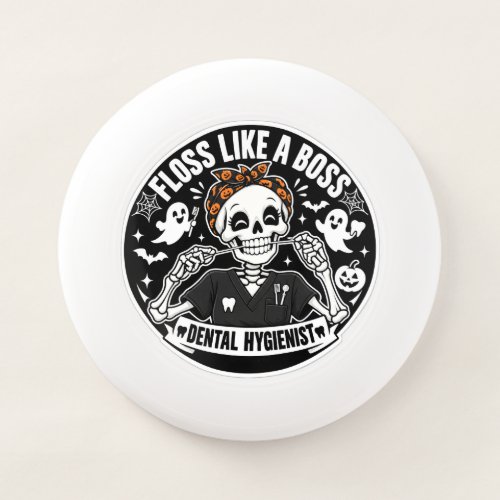 Dental Hygienist Halloween Skeleton  Wham-O Frisbee