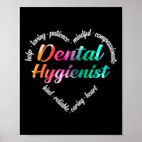 Dental Hygienist Heart Word Cloud Watercolor