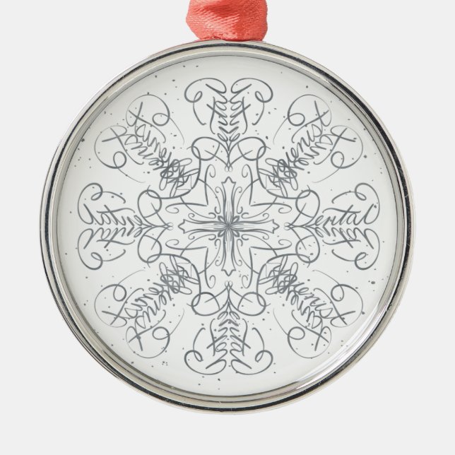 Dental Hygienist - Job Career Snowflake Word Art Metal Ornament (Front)