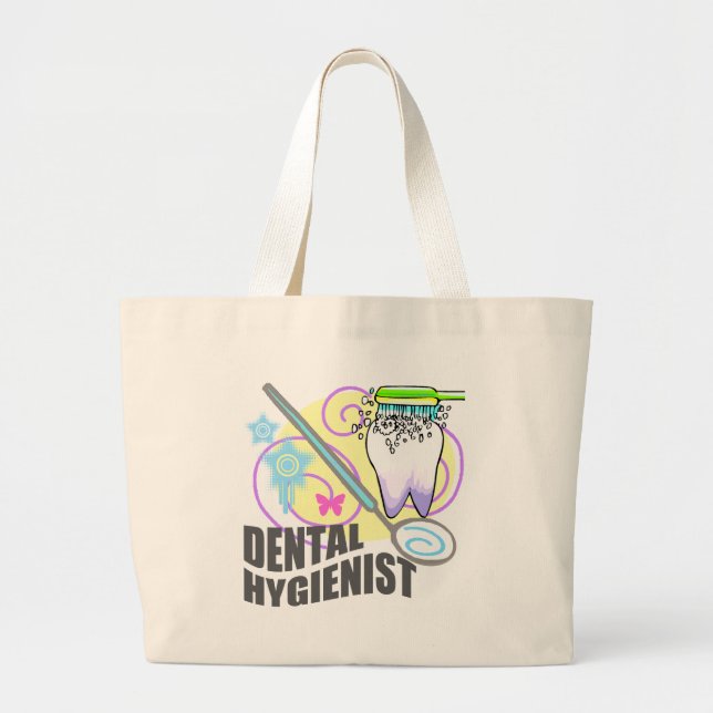Dental Hygienist Large Tote Bag (Front)