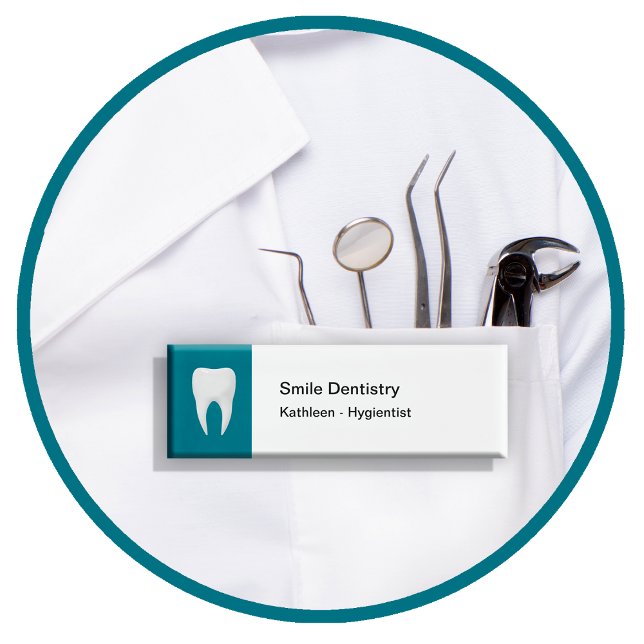 Dental Hygienist Modern Office Name Tags (Creator Uploaded)