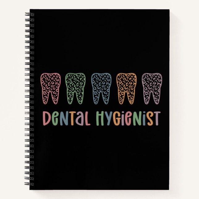 Dental Hygienist | RDH Dentist Leopard teeth gifts Notebook (Front)