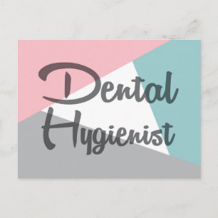 Dental Hygienist - Retro Dental Pink Mint Gray Postcard