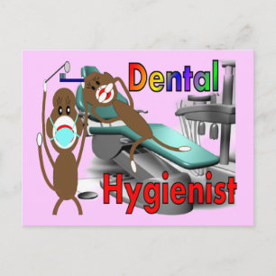 Dental Hygienist Sock Monkey Gifts Postcard