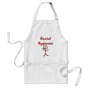 Dental Hygienist Stick Person With Toothbrush Adult Apron