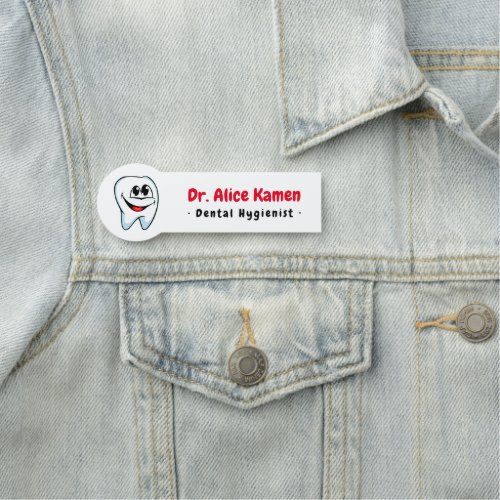 Dental Hygienist  Teeth Logo Name Tag