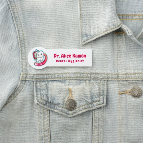 Dental Hygienist  Teeth Logo Name Tag