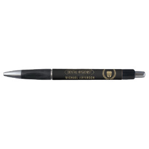 Dental Hygienist - Tooth - Black and Gold Pen