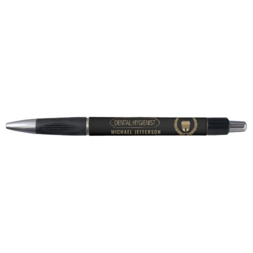 Dental Hygienist _ Tooth _ Black and Gold Pen