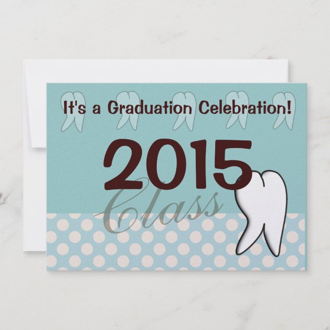 Dental Hygienist Tooth Graduation Invitations (Front)