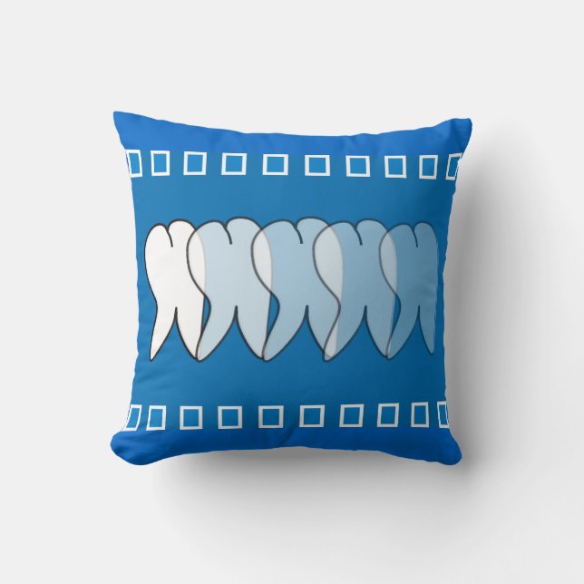 Dental Hygienist  Tooth Pillow Blue (Front)