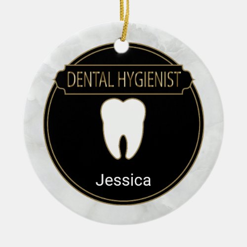 Dental  Hygienist _ White Marble Ceramic Ornament