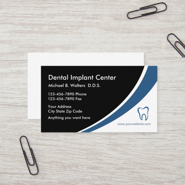 Dental Implants Medical Business Profile Cards (Front/Back In Situ)