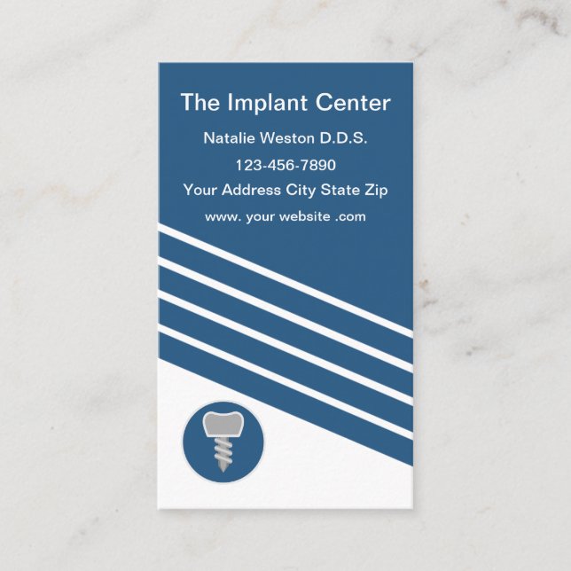 Dental Implants Modern Vertical Business Cards (Front)
