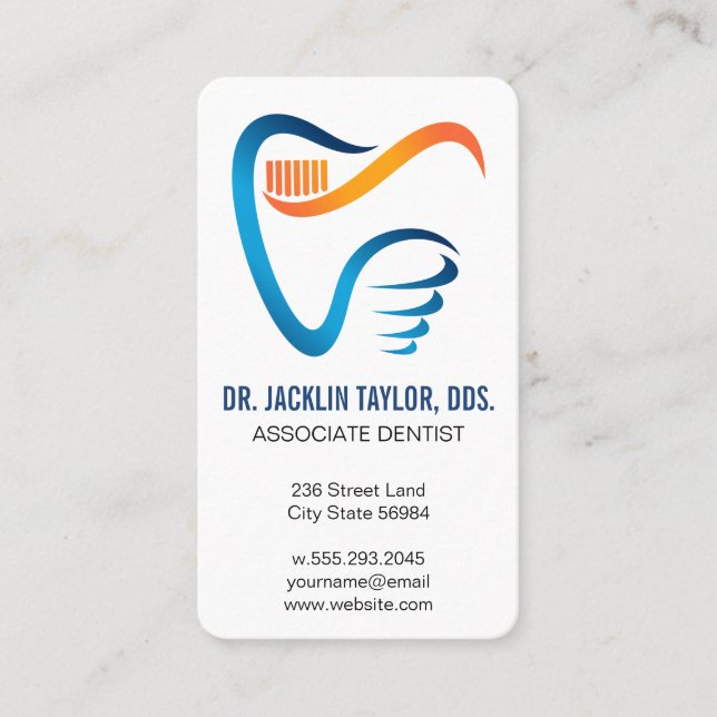 Dental Logo | Dentistry Professional Business Card (Front)