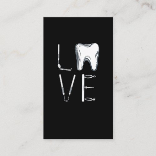 Dental Love Dentistry Tools Dentist Business Card
