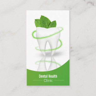 Dental Medical Mint Leaf Tooth - Business Card