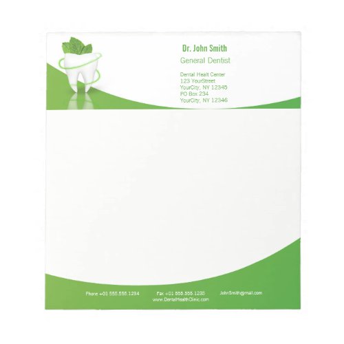 Dental Medical Mint Leaf Tooth _ Notepad