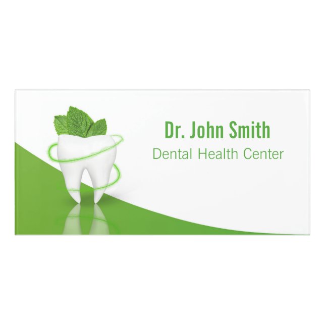 Dental Medical Mint Leaf Tooth - Room Sign (Classic Front)