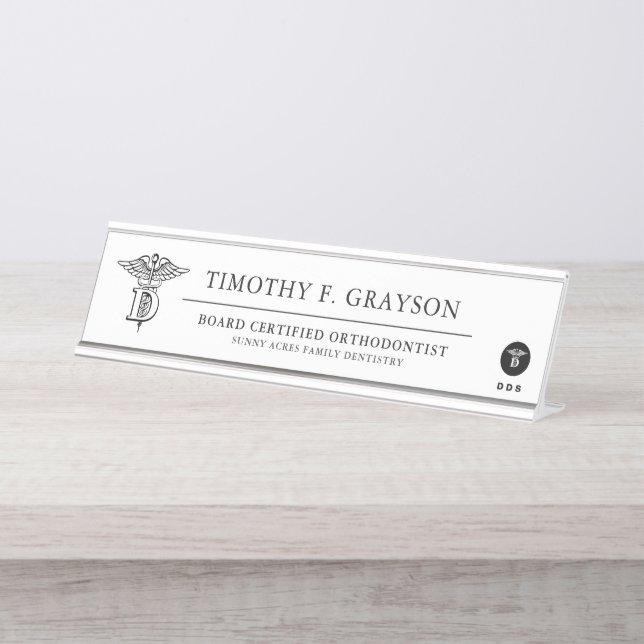 Dental Medicine Personalized Desk Name Plate (Front)