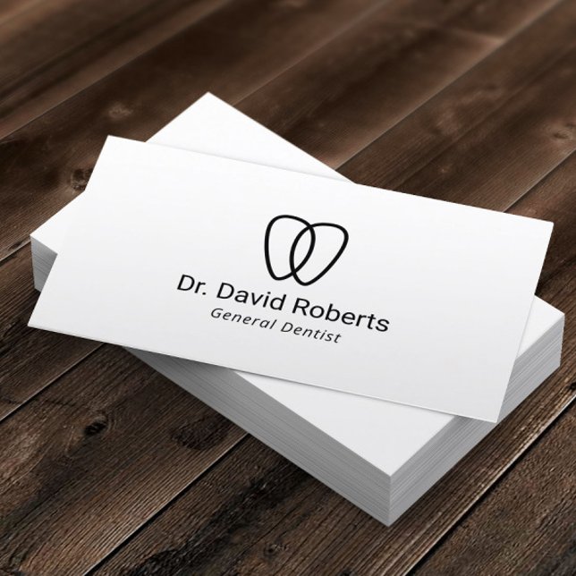 Dental Minimalist Tooth Logo Dentist Business Card (Creator Uploaded)