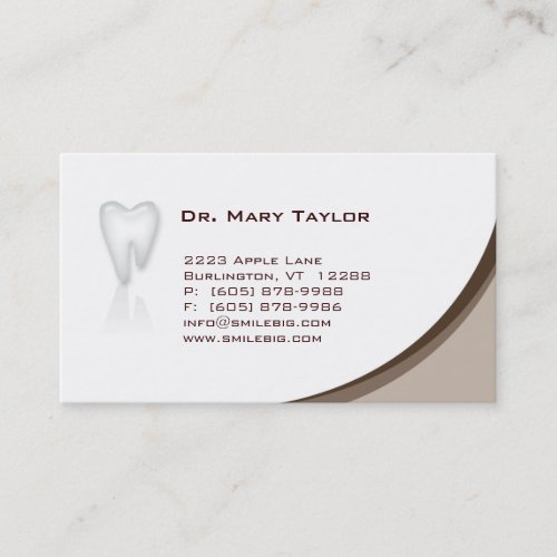 Dental Molar Business Card brown curve