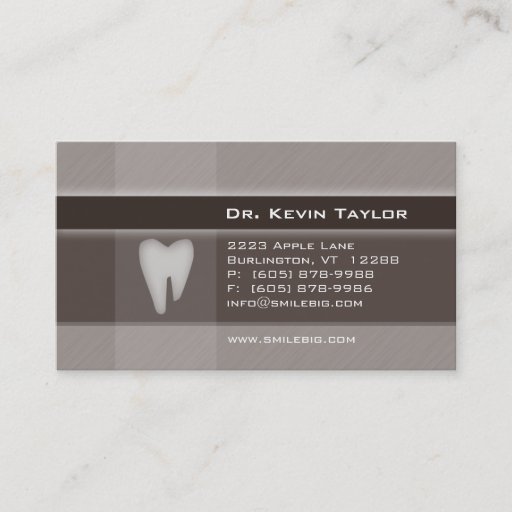 Customizable Dental Molar Business Card Denim brown stripes